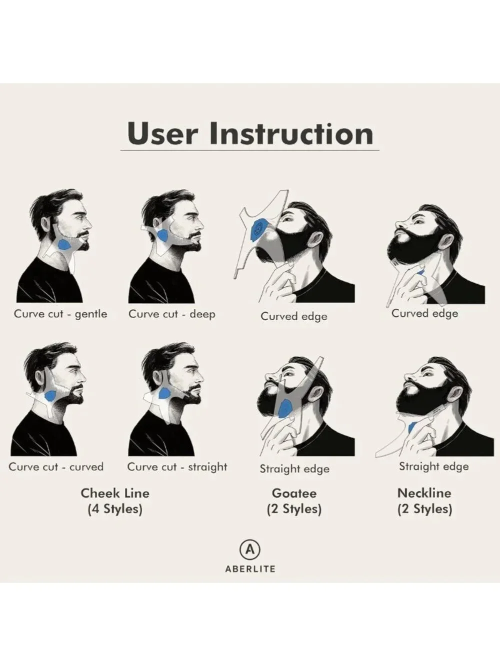 Beard Shaper Kit with Barber Pencils - Premium Clear Stencil Tool for Perfect